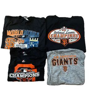 Lot Of 4 San Francisco Giants T-shirt Lot Mens Size L short sleeve 2010 2012 Etc